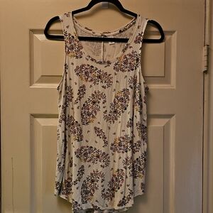 Old Navy Floral Tank Top - Cream and Purple